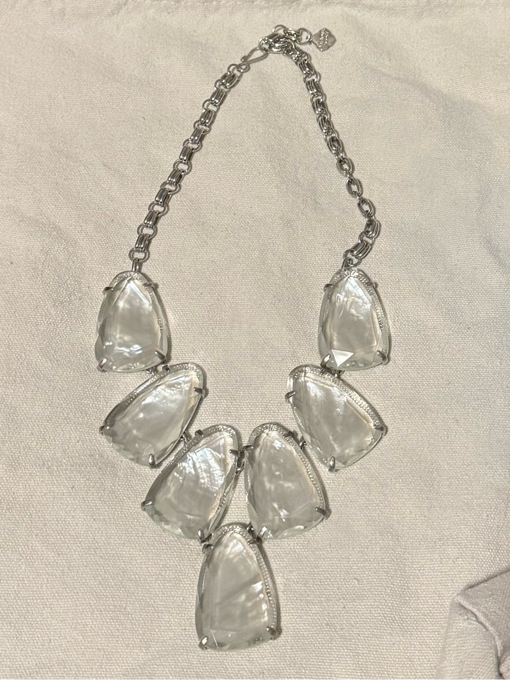 Kendra Scott Silver Ivory Pearl Harlow Statement Necklace